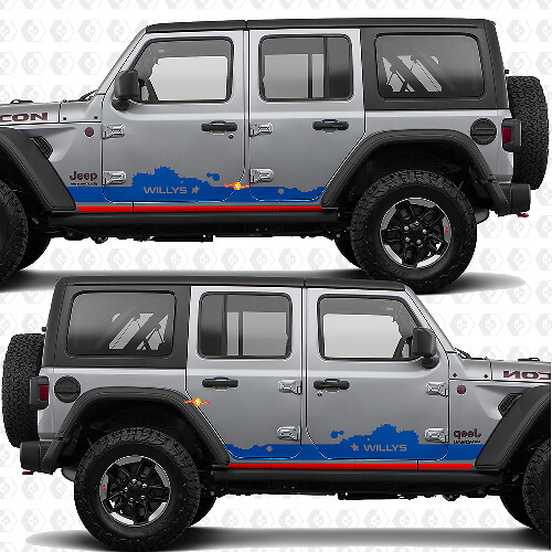 Custom Text Side Doors Vinyl decal sticker fit Jeep Wrangler Jeep Wrangler Willys