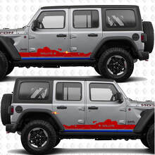 Calcomanía adhesiva de vinilo personalizada para puertas laterales, compatible con Jeep Wrangler Jeep Wrangler Willys 2