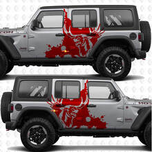 Calcomanía adhesiva de vinilo Moose Splash Nature para puertas laterales, compatible con Jeep Wrangler 2