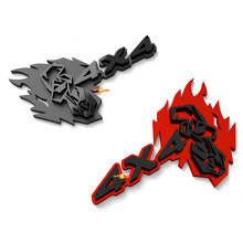 Insignias de aleta Flame Skull 4x4 Emblema de portón trasero Placa 3D 2