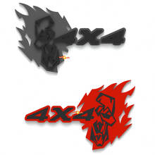 Insignias de aleta Flame Skull 4x4 Emblema de portón trasero Placa 3D 4