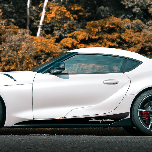 Vinilos adhesivos de franja lateral para paneles de estribos para Toyota Supra MKV A90 A91