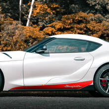Vinilos adhesivos de franja lateral para paneles de estribos para Toyota Supra MKV A90 A91_2
