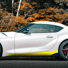 Vinilos adhesivos de franja lateral para paneles de estribos para Toyota Supra MKV A90 A91_3