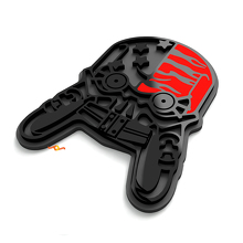 Placas de Guardabarros Calavera Mecánica Emblema de Portón Insignia 3D 2