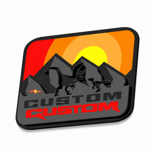 Raptor Custom Sunset Mountains Dinosaur 3D — Emblema (guardabarros, portón trasero) para Ford Bronco