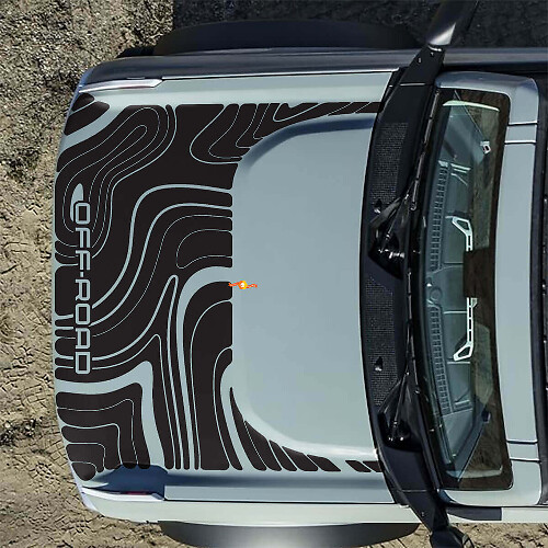Gráficos de Calcomanía de Vinilo para Capó Todoterreno Topográfico 2 para Ford Bronco