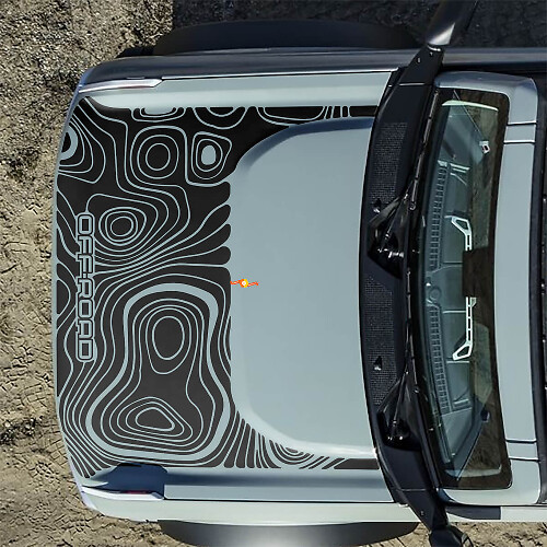 Calcomanías adhesivas topográficas de capó para Ford Bronco 2 1