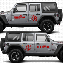 Juego de calcomanías de vinilo con marcas de garra para puertas laterales Recon 4x4 Sunrise mokap compatible con Jeep Wrangler Rubicon 4h4 2