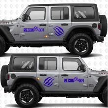 Juego de calcomanías de vinilo con marcas de garra para puertas laterales Recon 4x4 Sunrise mokap compatible con Jeep Wrangler Rubicon 4h4 3