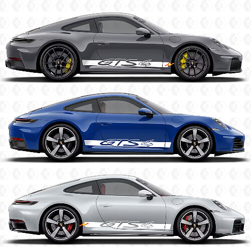 Calcomanía Adhesiva de Vinilo Lateral con Rayas de Carreras GTS 4 para Porsche 911