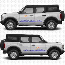 Gráficos de vinilo para puertas laterales montañosas 4x4 Off Road Adhesivo calcomanía compatible con Ford Bronco 2