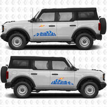 Gráficos de vinilo para puerta lateral 4x4 Off Road Mountains, calcomanía adhesiva compatible con Ford Bronco 3