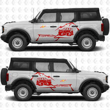 Gráficos de vinilo para puertas laterales Rock Crawler Mountains Calcomanía adhesiva 2 compatible con Ford Bronco 3