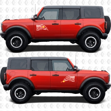 Gráficos de vinilo para puertas laterales con bandera US USA, adhesivo de 2 colores, compatible con Ford Bronco 3