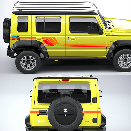 Kit de Vinilos de Rayas Retro Laterales y Traseras Heritage para Suzuki Jimny XL