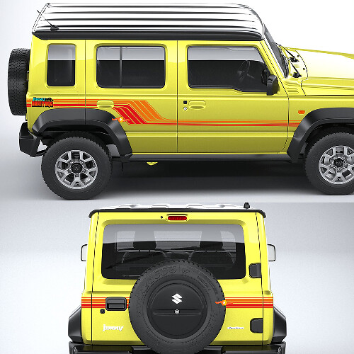 Calcomanía decorativa de franjas retro Heritage para puertas laterales para Suzuki JIMNY XL