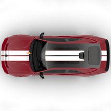 Calcomanía gráfica de vinilo de rayas centrales dobles Sixpack Rally desplazadas para capó Dodge Charger Daytona 2