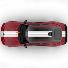 Calcomanía gráfica de vinilo de rally con franjas centrales dobles Sixpack desplazadas para capó 2 para Dodge Charger Daytona 2