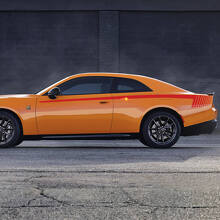 Kit de calcomanías de vinilo con franjas laterales Sixpack para el panel trasero del Dodge Challenger_3