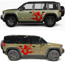 Calcomanía de vinilo de puertas laterales con diseño de ciervo calavera para Jeep Recon 3