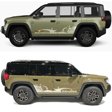 Calcomanía de Vinilo de Puertas Laterales Calavera Desierto Sahara para Jeep Recon 4