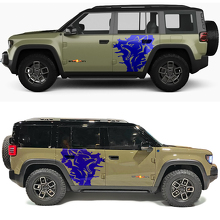 Calcomanía de Vinilo Lateral Wolf Splash para Puertas Jeep Recon 2