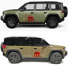 Calcomanía de vinilo para puertas laterales del bosque Bear Rubicon para Jeep Recon 4