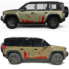Calcomanía de vinilo para puertas laterales del bosque de caza de patos para Jeep Recon 3