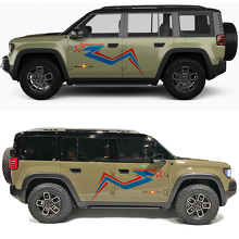 Calcomanía de vinilo línea azul delgada Freedom Star para puertas laterales Jeep Recon 3