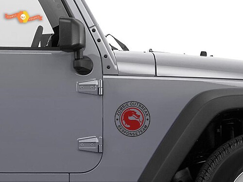 Pegatina de vinilo lateral de Mortal Kombat del Equipo de Respuesta al Brote Zombi para Jeep Wrangler