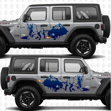 Calcomanía de vinilo para puertas laterales Cougar Mountains Splash, compatible con Jeep Wrangler 2