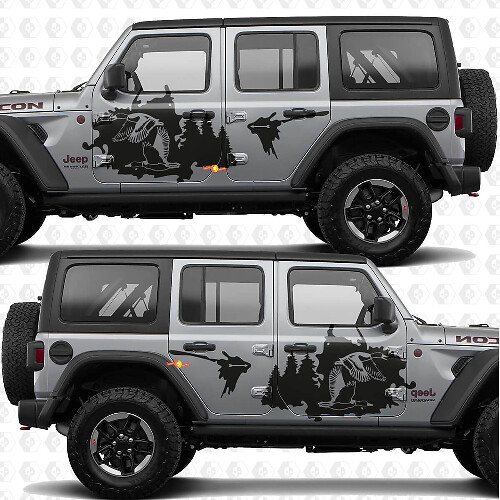 Pato Mallard Permitir Bosque Salpicadura Puertas Laterales Vinilo decal pegatina para Jeep Wrangler
