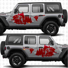 Pato Mallard Permitir Bosque Salpicadura Puertas Laterales Vinilo decal pegatina para Jeep Wrangler 2