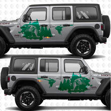 Pato Mallard Permitir Bosque Salpicadura Puertas Laterales Vinilo decal pegatina para Jeep Wrangler 3
