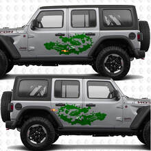 Vinilo adhesivo para puertas laterales con diseño de pesca de trucha y salpicaduras de agua, compatible con Jeep Wrangler 3