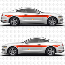 Calcomanías adhesivas de vinilo de franjas paralelas dobles premium S550 EcoBoost para las puertas laterales del Musclecar Musclecarmodel 2