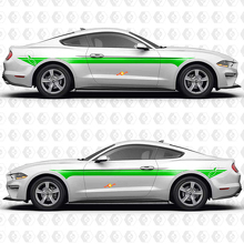 Calcomanías adhesivas de vinilo de franjas paralelas dobles premium S550 EcoBoost para las puertas laterales del Musclecar Musclecarmodel 3
