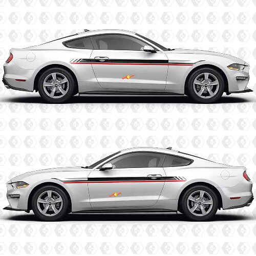 Kit de Calcomanías de Vinilo con Rayas Laterales Duales para Musclecar Musclecarmodel S550