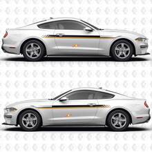 Kit de Vinilos con Rayas Laterales Dobles de Carreras para Musclecar Mustang S550_2