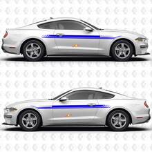 Kit de Vinilos con Rayas Laterales Dobles de Carreras para Musclecar Mustang S550_3