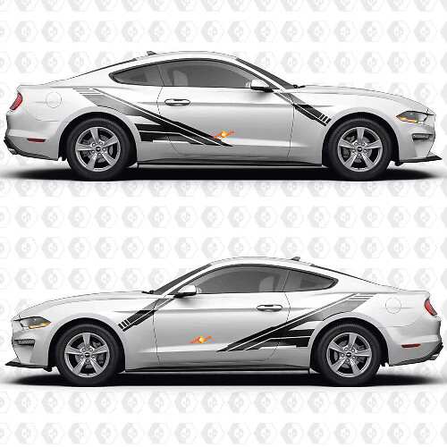 Adhesivo de vinilo de puertas laterales con barra diagonal para Musclecar Musclecarmodel