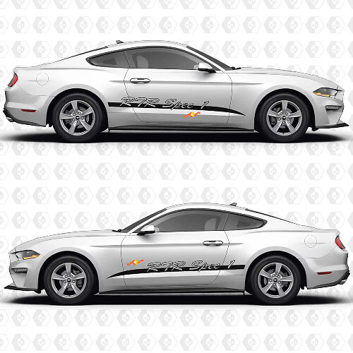 Calcomanías de vinilo para puertas laterales S550 Negative Space Stripe-RTR Spec 1 para Ford Mustang 1