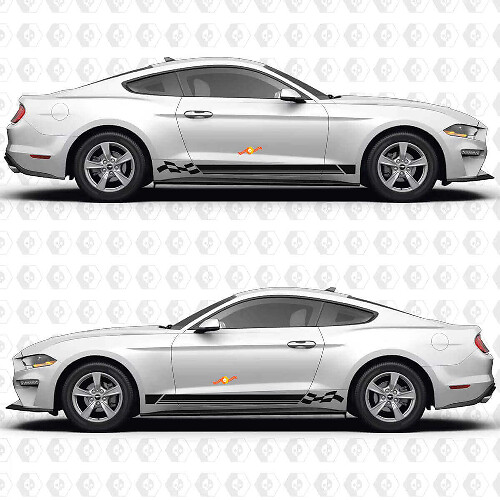 Calcomanía adhesiva de vinilo con franjas triples de carrera especiales de California para puerta lateral para musclecar Modelo Musclecar
