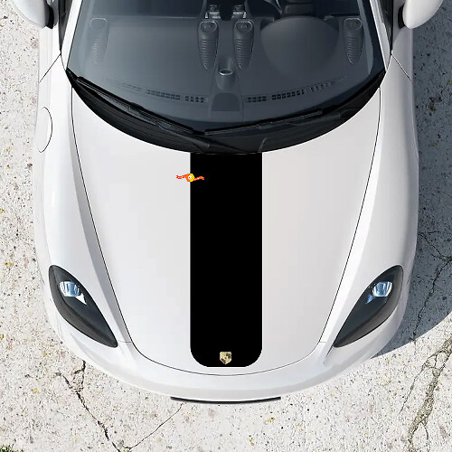 Calcomanía de franja central para capó para Porsche Boxster 718 1