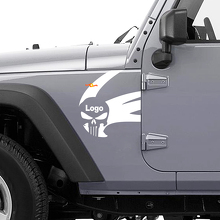 Calcomanía lateral de vinilo con logo Punisher para Jeep Wrangler Rubicon 2