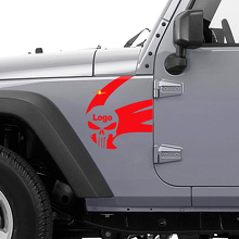 Calcomanía lateral de vinilo con logo Punisher para Jeep Wrangler Rubicon 3