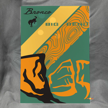 Bronco Big Bend Mountains Panel de Arte de Pared de Acrílico Brillante para Garaje 2