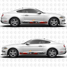 Vinilos adhesivos para panel lateral de puerta inspirados en bandera de cuadros para Mustang V6 Ford Mustang 3