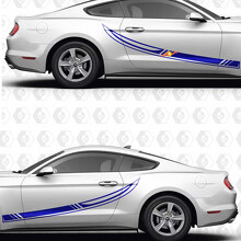Calcomanía Vinilo de Rayas de Carreras para Puerta Lateral Ford Mustang_3